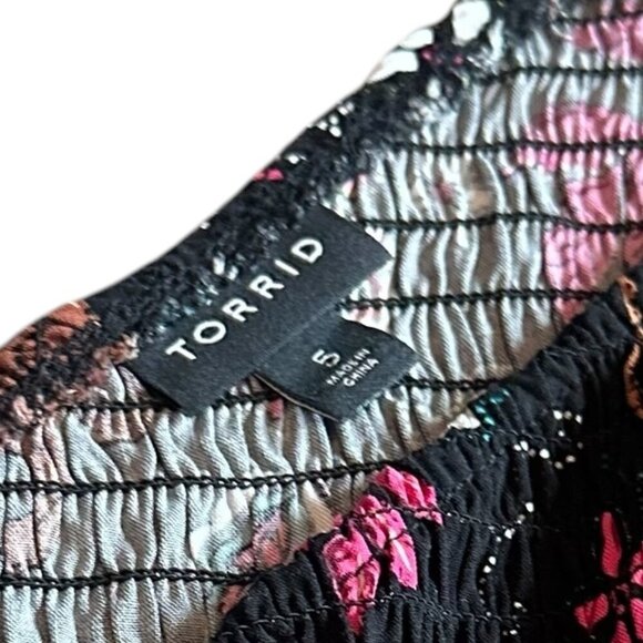 Torrid Midi Challis One-Shoulder Dress Leopard Floral Print Stretch Size 5X - Picture 10 of 11